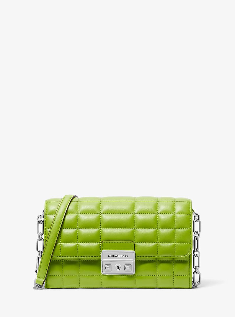 Tribeca Leather Convertible Crossbody Bag in PEAR | Michael Kors
