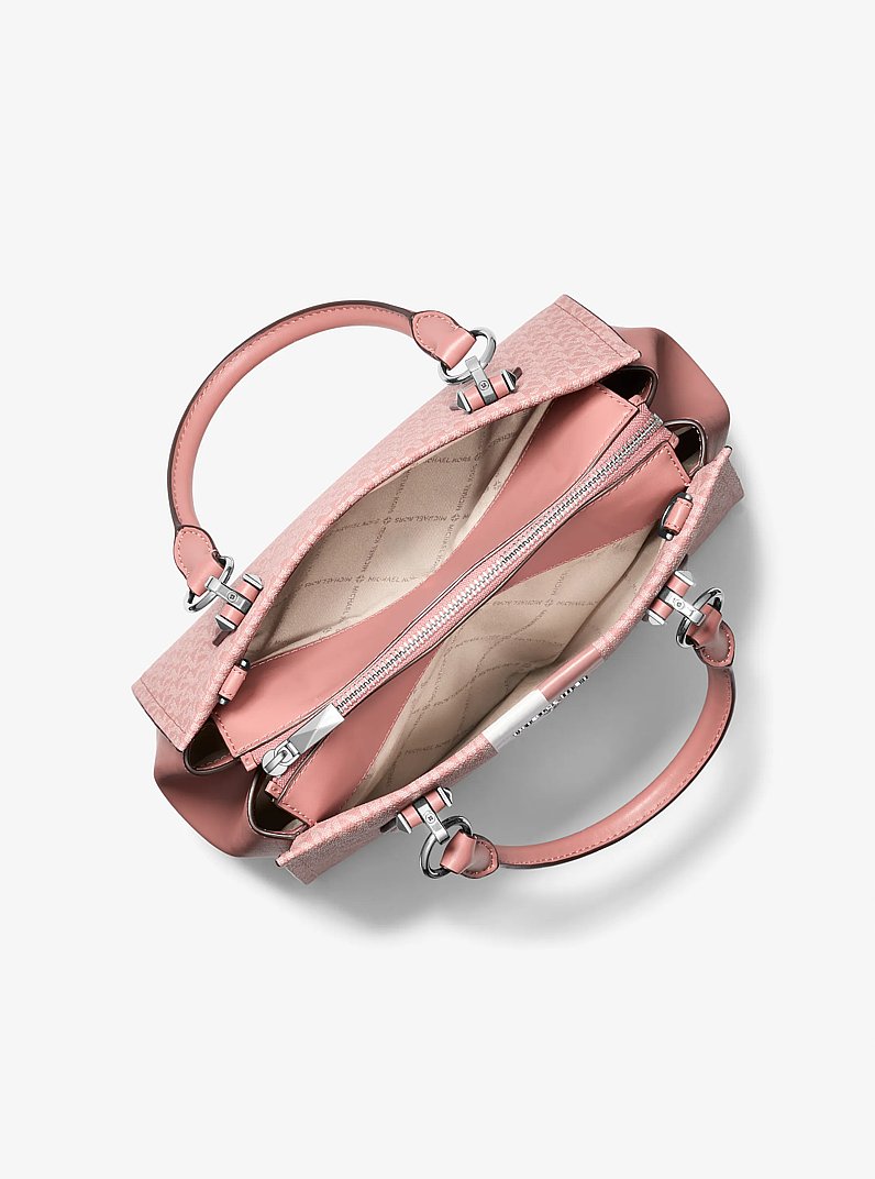 Marilyn Medium Signature Logo Stripe Satchel