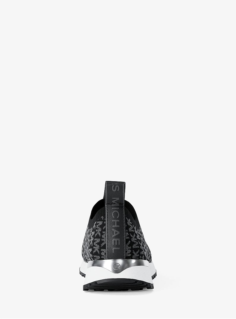 Bodie Metallic Logo Knit Slip-On Sneaker in BLACK | Michael Kors