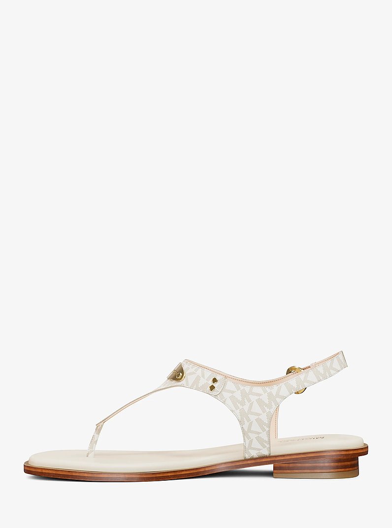 Signature Logo Plate Sandal in VANILLA | Michael Kors