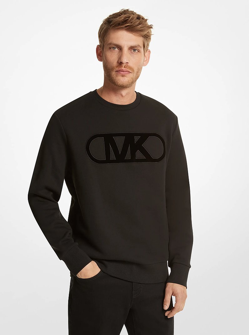 Sudadera de algod&oacute;n org&aacute;nico con logotipo imperio in NEGRO | Michael Kors