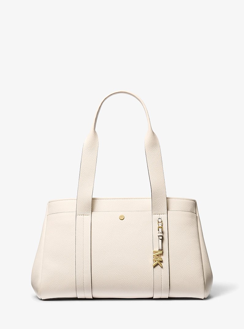 Romee Large Pebbled Leather Tote Bag in LT CREAM | Michael Kors