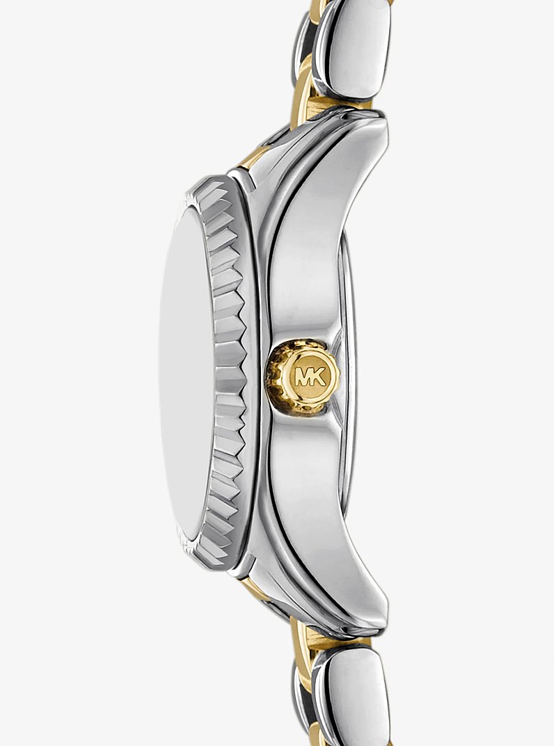 Micro Lexington Pav&eacute; Two-Tone Watch in TWO TONE | Michael Kors