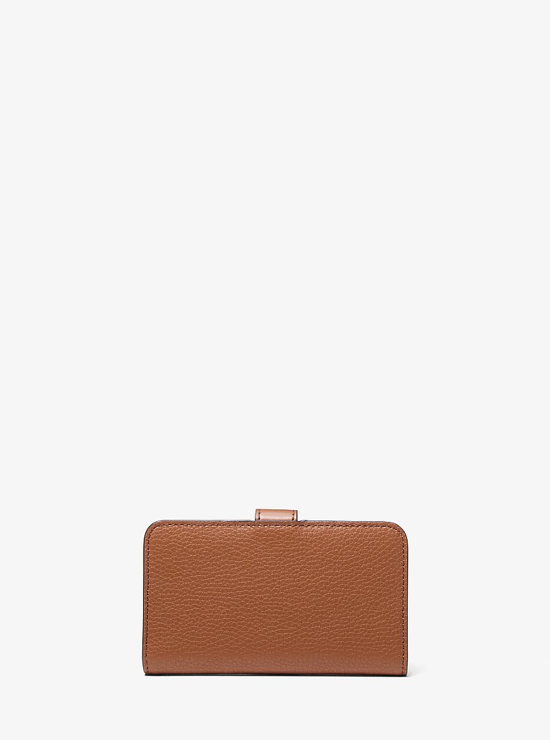 Jet Set Travel Medium Pebbled Leather Billfold Wallet in LUGGAGE | Michael Kors