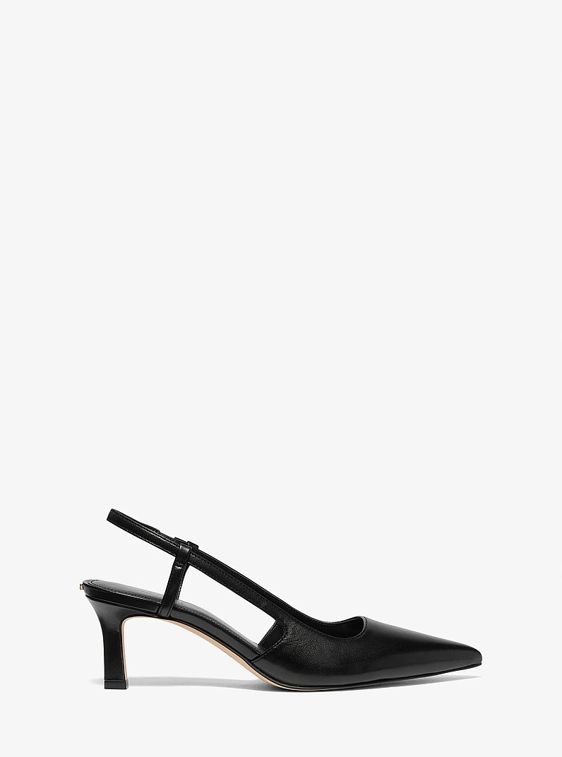 Alora Leather Slingback Pump in BLACK | Michael Kors