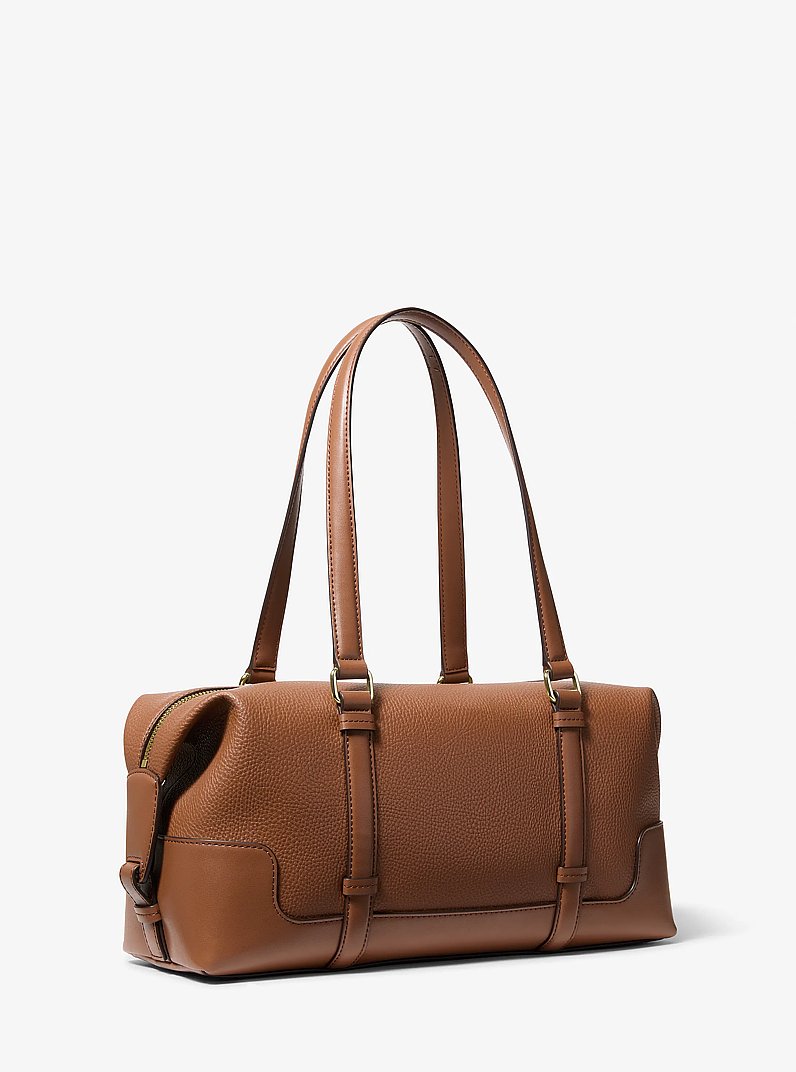 Teddi Large Textured Shoulder Bag in LUGGAGE | Michael Kors