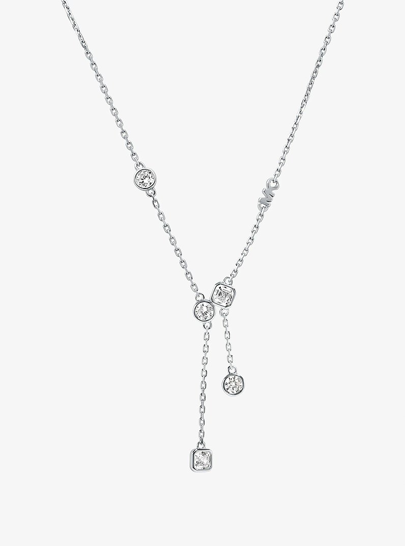 Precious Metal-Plated Sterling Silver Bezel Necklace in SILVER | Michael Kors