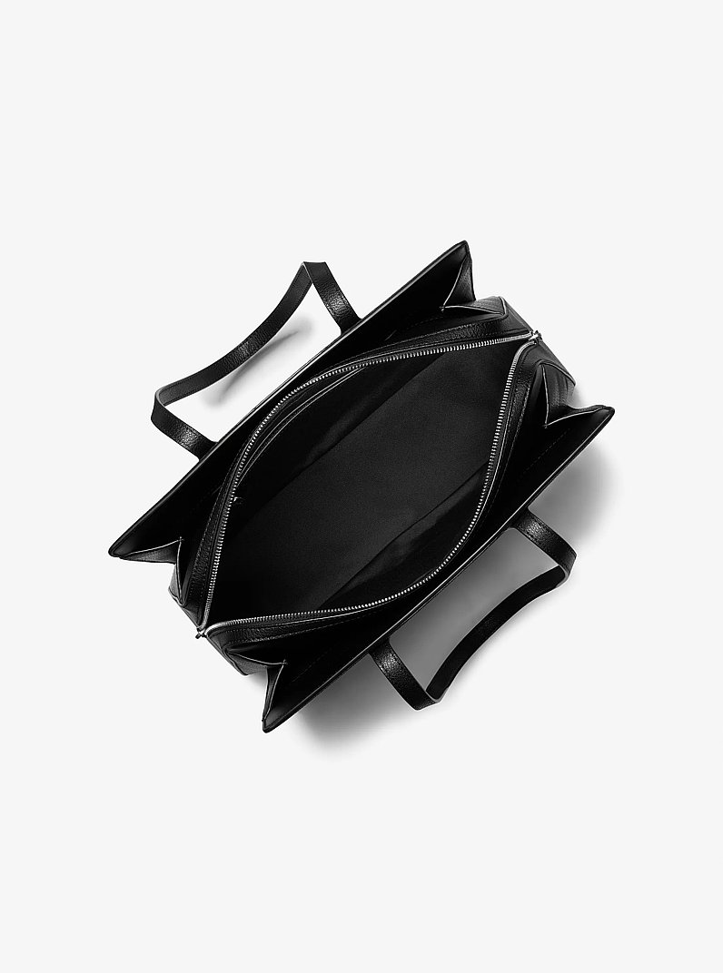 Borsa tote Laila media con logo in NERO | Michael Kors