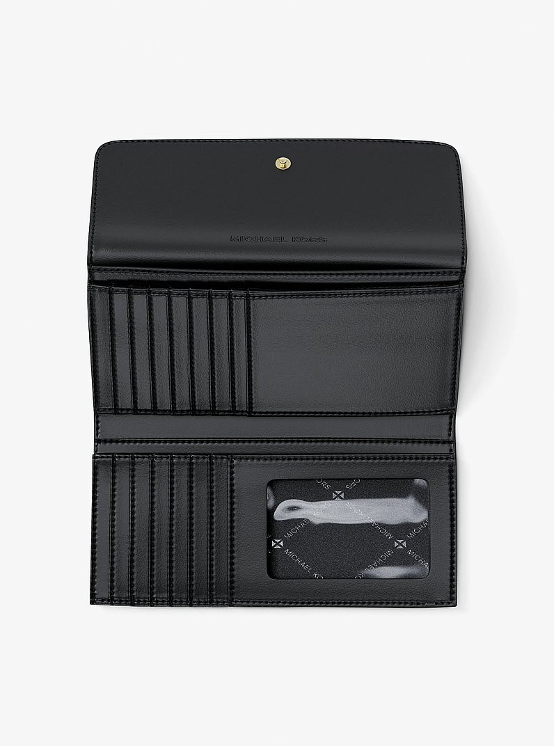 Jet Set Large Logo Trifold Wallet in BLACK | Michael Kors
