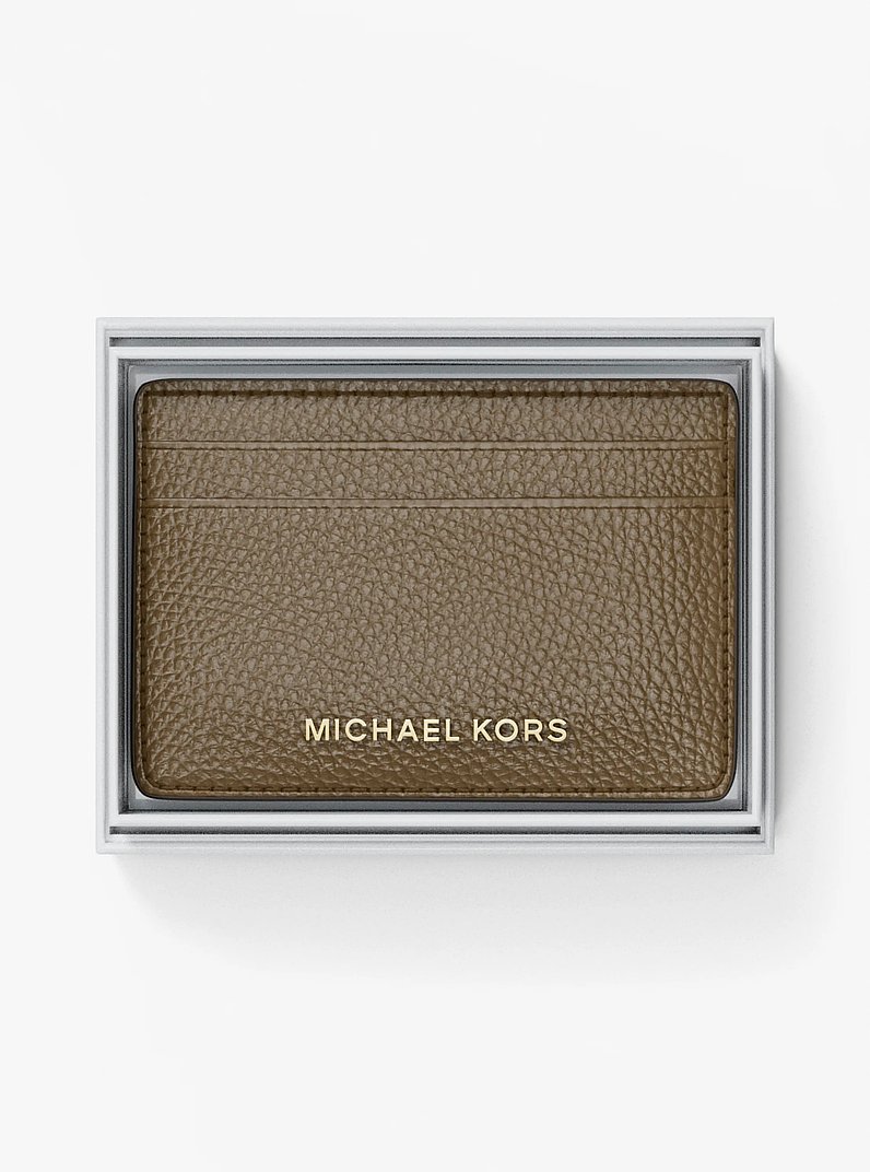 Kartenetui aus gekrispeltem Leder in LODEN | Michael Kors