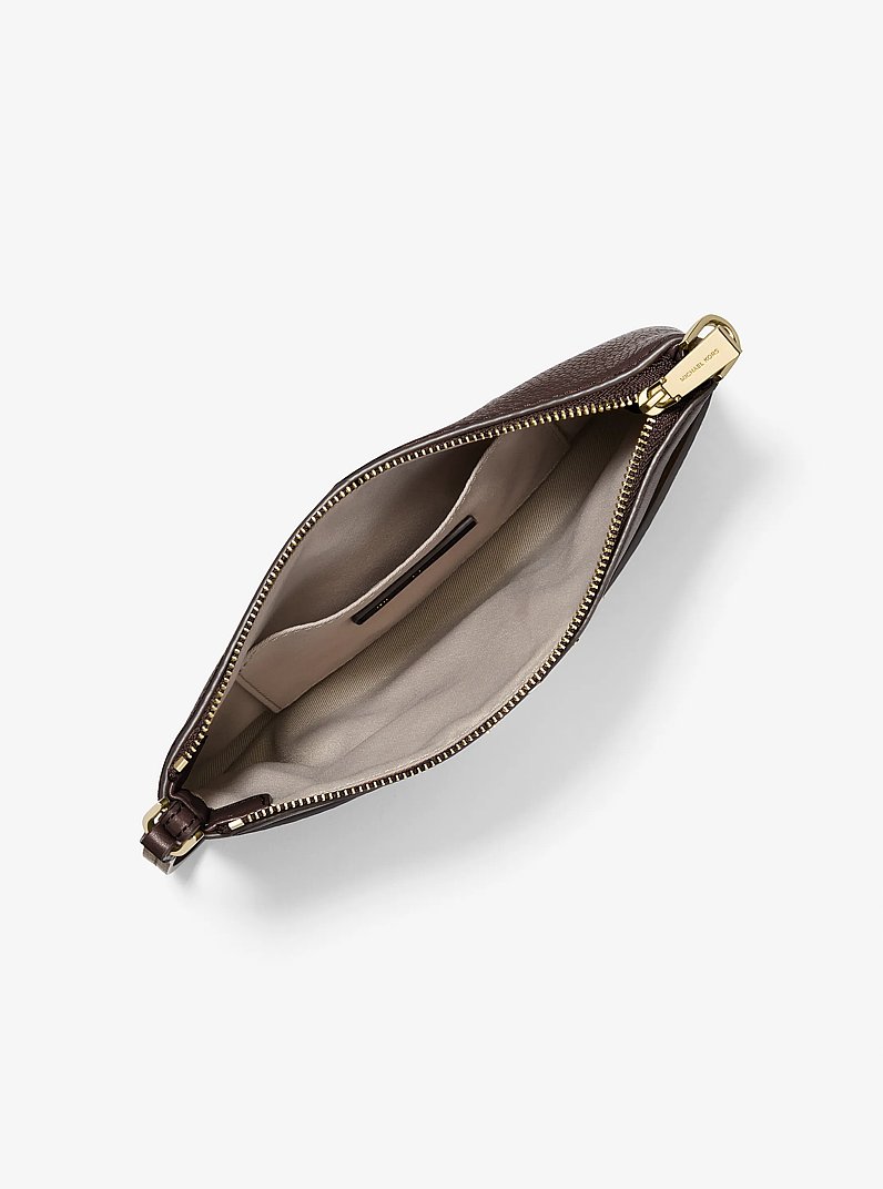 Jet Set Medium Pebbled Leather Wristlet in CHOCOLATE | Michael Kors