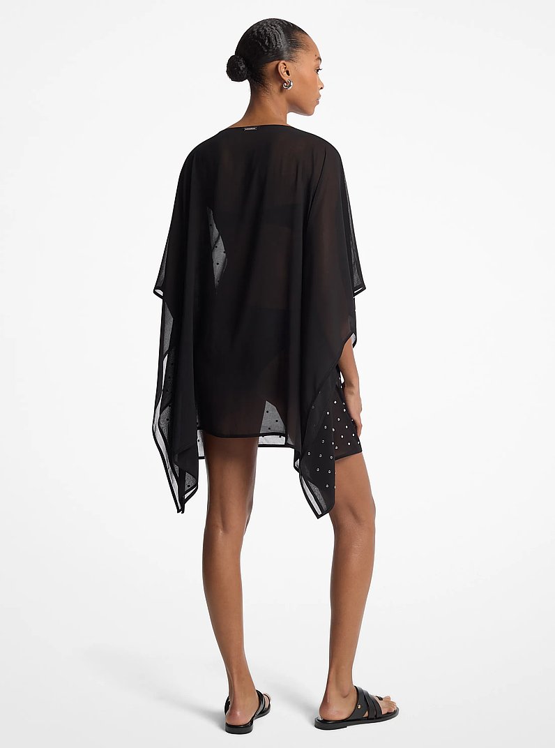 Studded Chiffon Caftan in BLACK | Michael Kors
