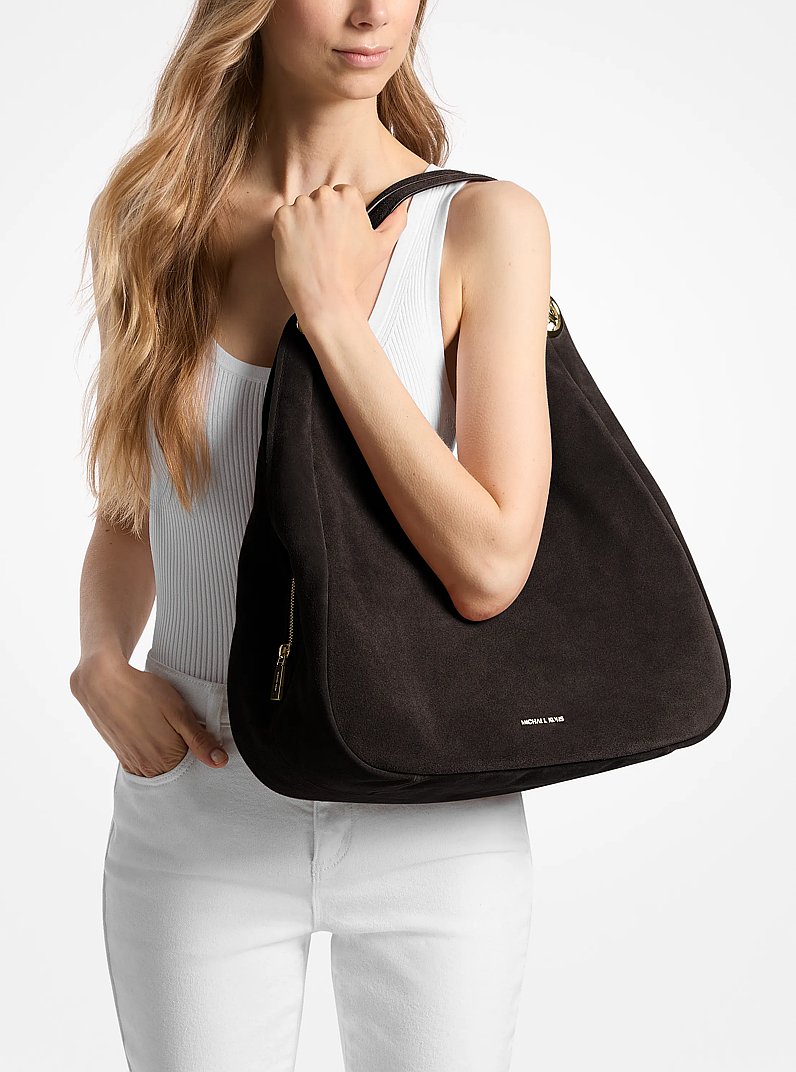Schultertasche Ellie Large aus Wildleder in SCHOKOLADE | Michael Kors