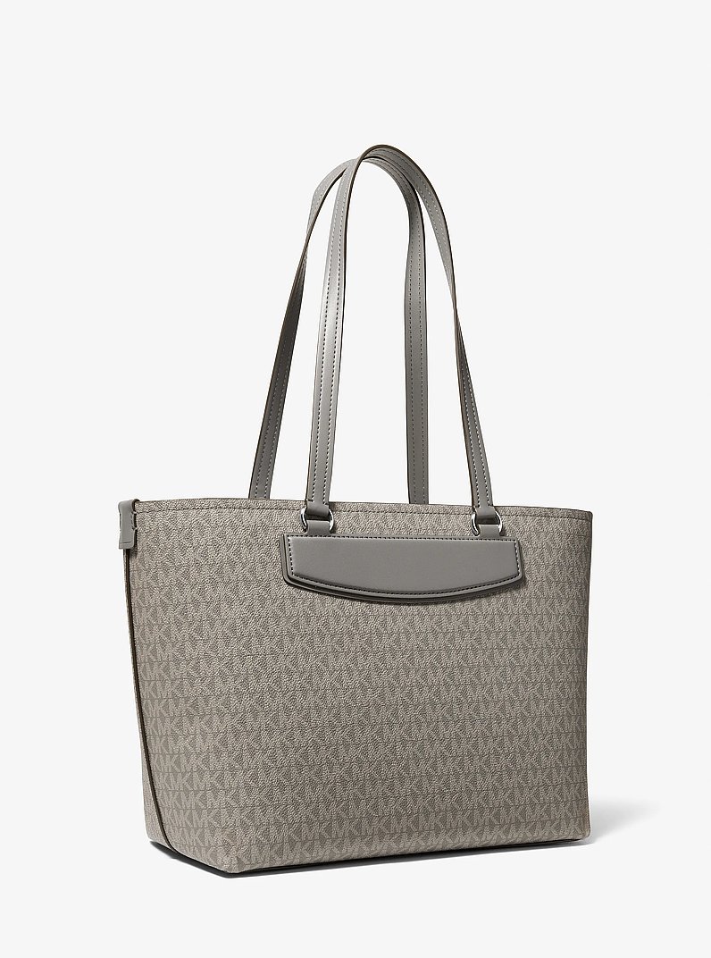 Sac fourre-tout Jet Set Travel de taille moyenne &agrave; logo Signature in GRIS PIERRE | Michael Kors