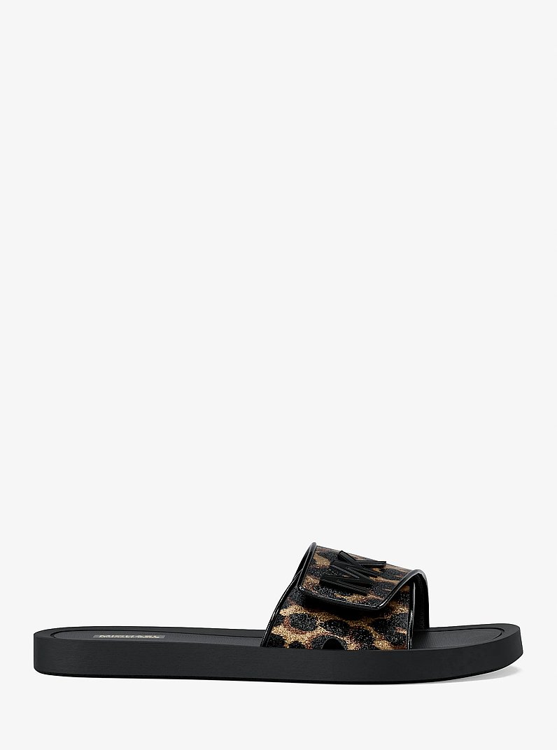 Palmer Cheetah Print Slide Sandal in DK CAMEL MLT | Michael Kors