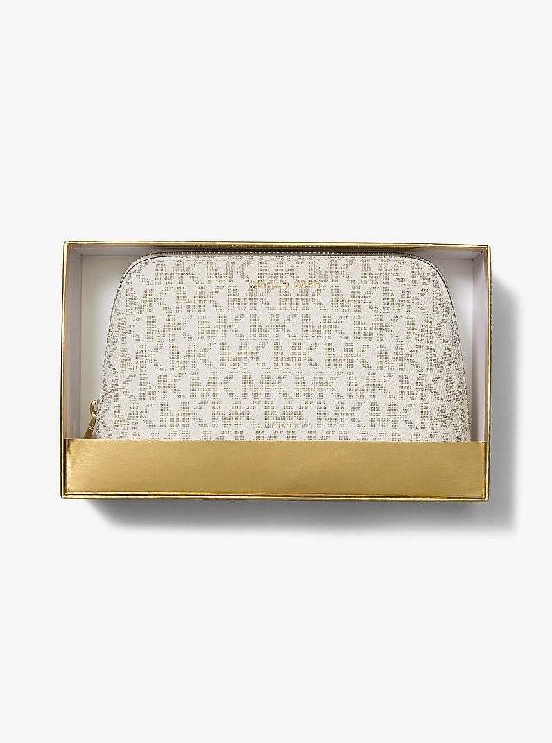 Jet Set Small Signature Logo Travel Kit in VANILLA/ACORN | Michael Kors