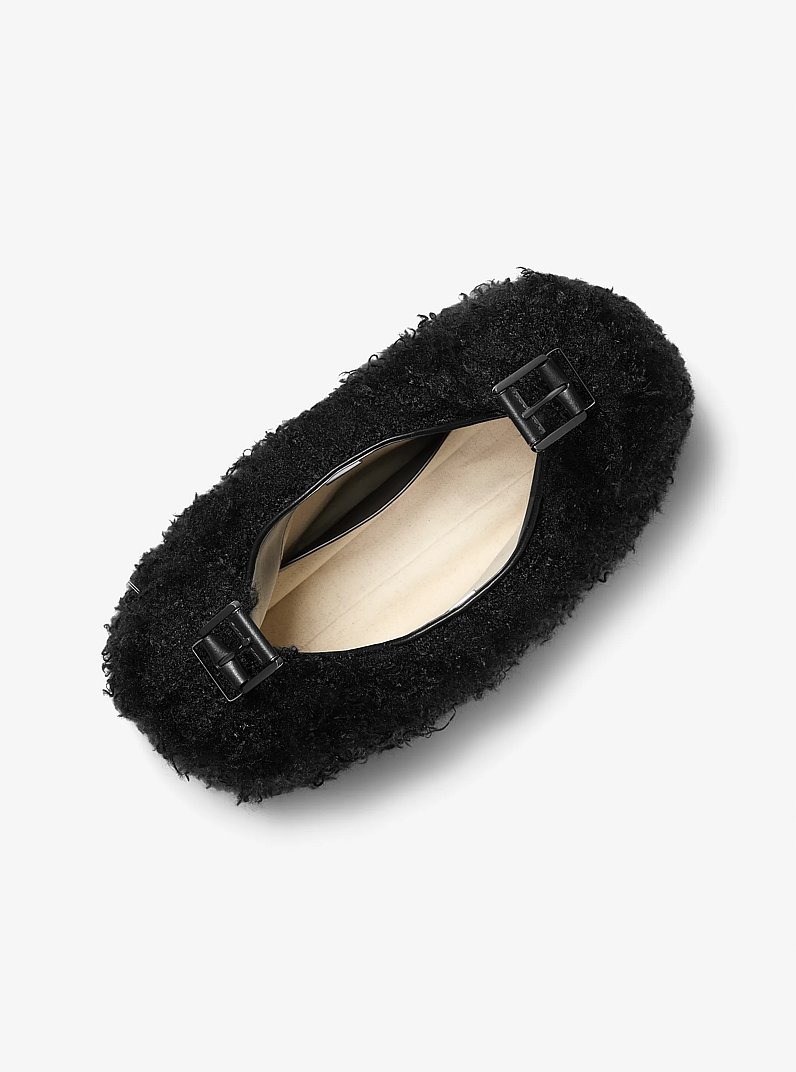 Grand sac port&eacute; &eacute;paule Nolita en fausse peau de mouton in NOIR | Michael Kors