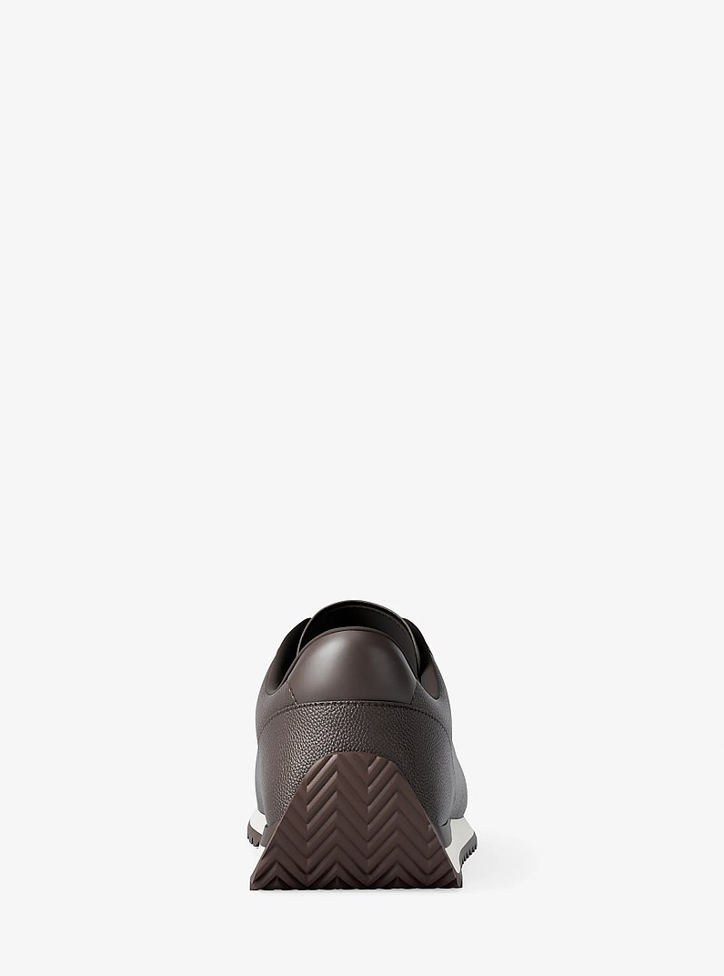 Rhodes Signature Logo and Leather Trainer in CHOCOLATE | Michael Kors