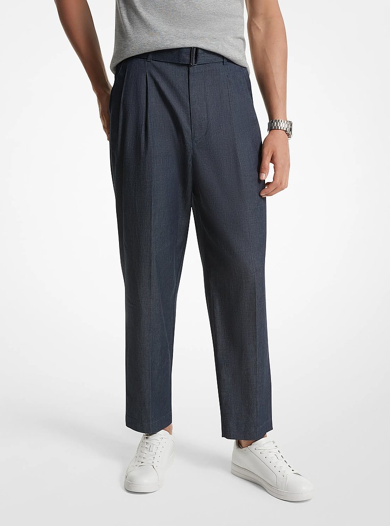 Chambray Belted Trousers in MIDNIGHT | Michael Kors