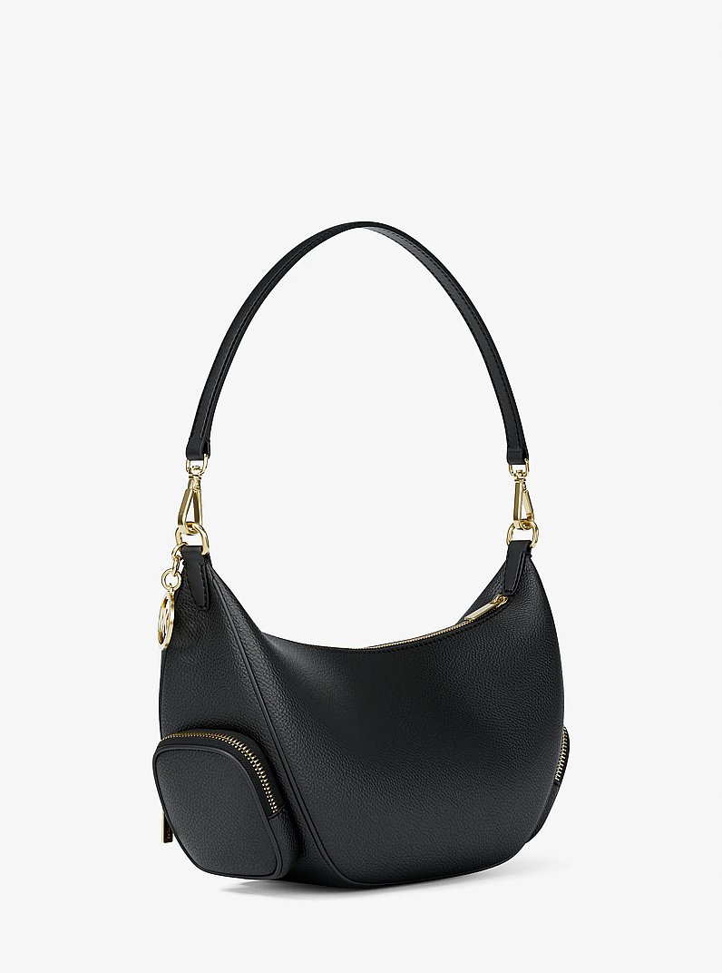 Merritt Medium Pebbled Leather Convertible Shoulder Bag in BLACK | Michael Kors