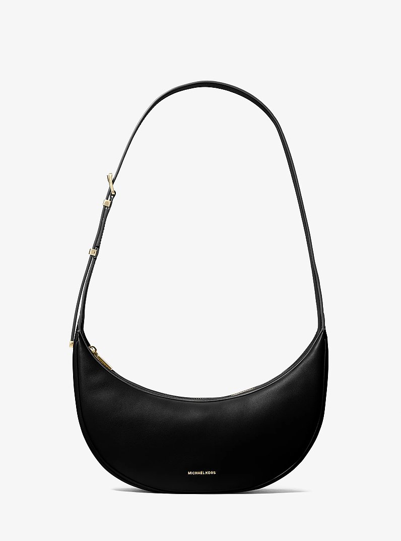 Avra Medium Leather Crossbody Bag in BLACK | Michael Kors
