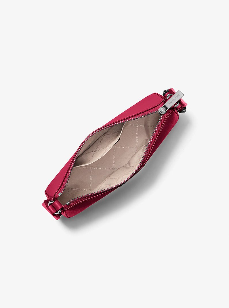 Jet Set Small Saffiano Leather Crossbody Bag with Case for Apple Airpods Pro&reg; in DK RASPBERRY | Michael Kors