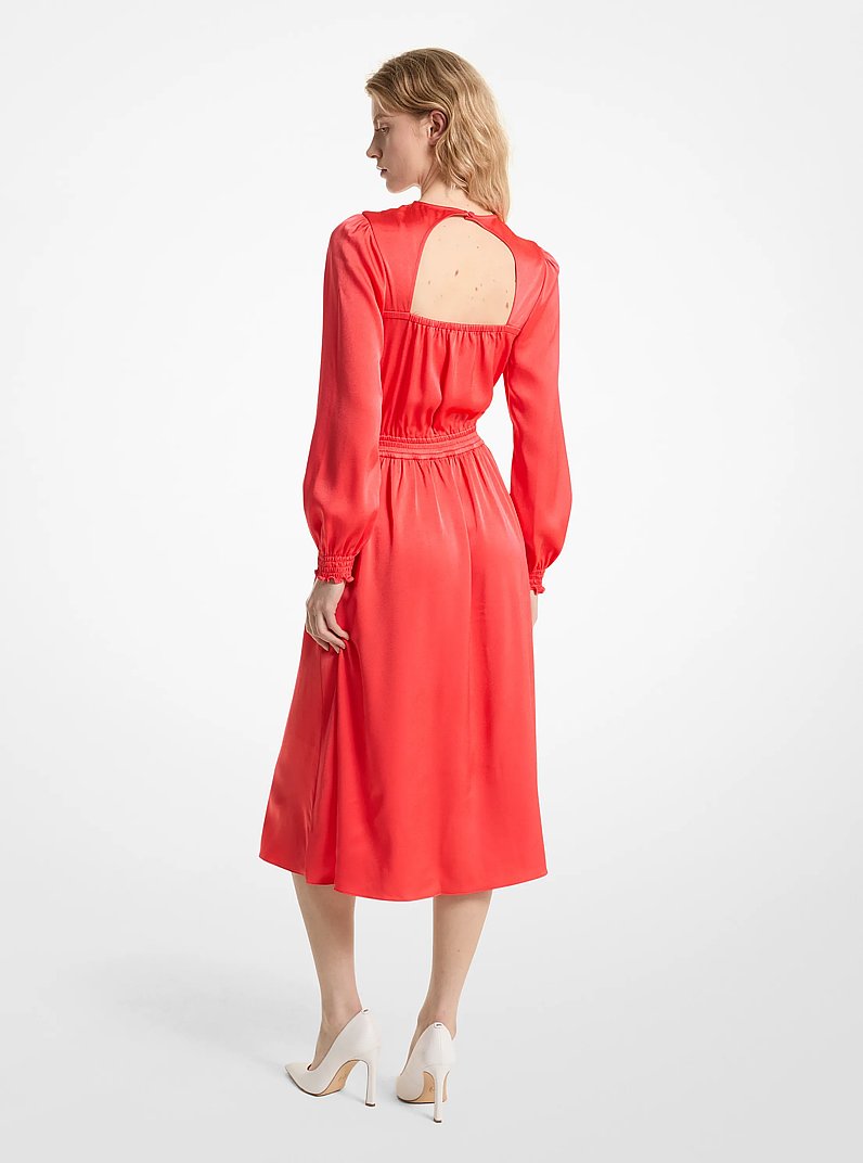 Midikleid aus Satin mit R&uuml;ckenausschnitt