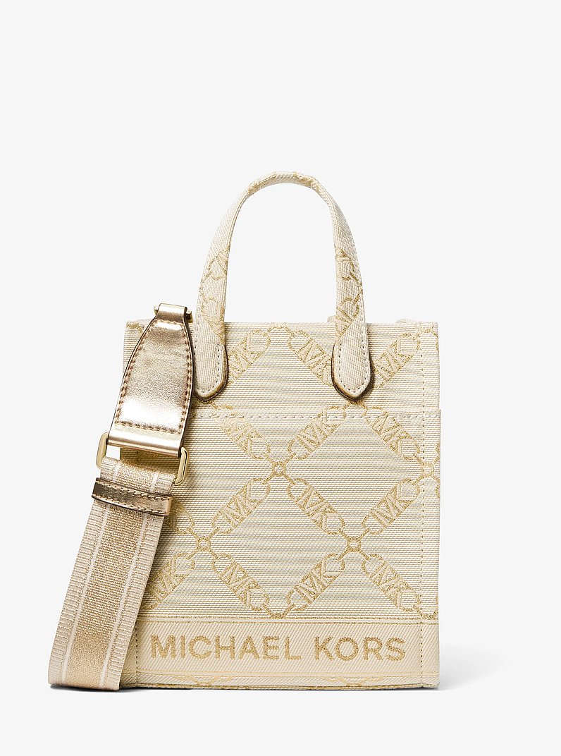 Borsa a tracolla Gigi extra-small con logo Empire jacquard metallizzato