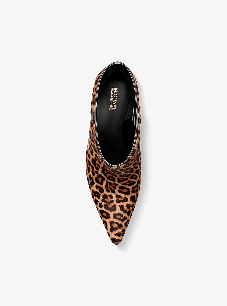Nalia Leopard Print Calf Hair Boot in DK CAMEL MLT | Michael Kors