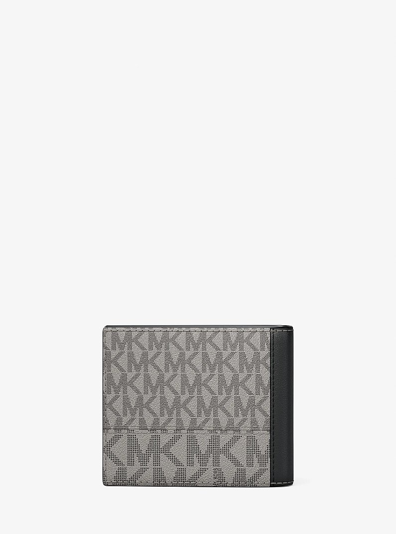 Cooper Signature Logo Billfold Wallet in PG/BLK MUL | Michael Kors