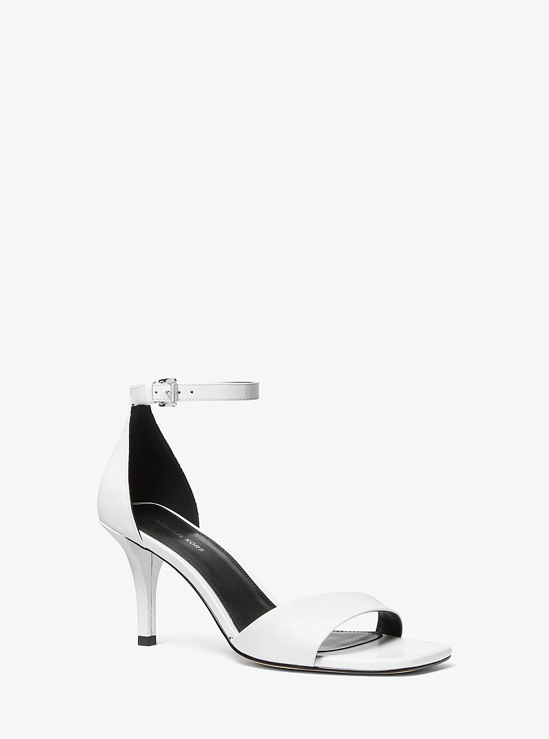 Jaida Leather Sandal in OPTIC WHITE | Michael Kors
