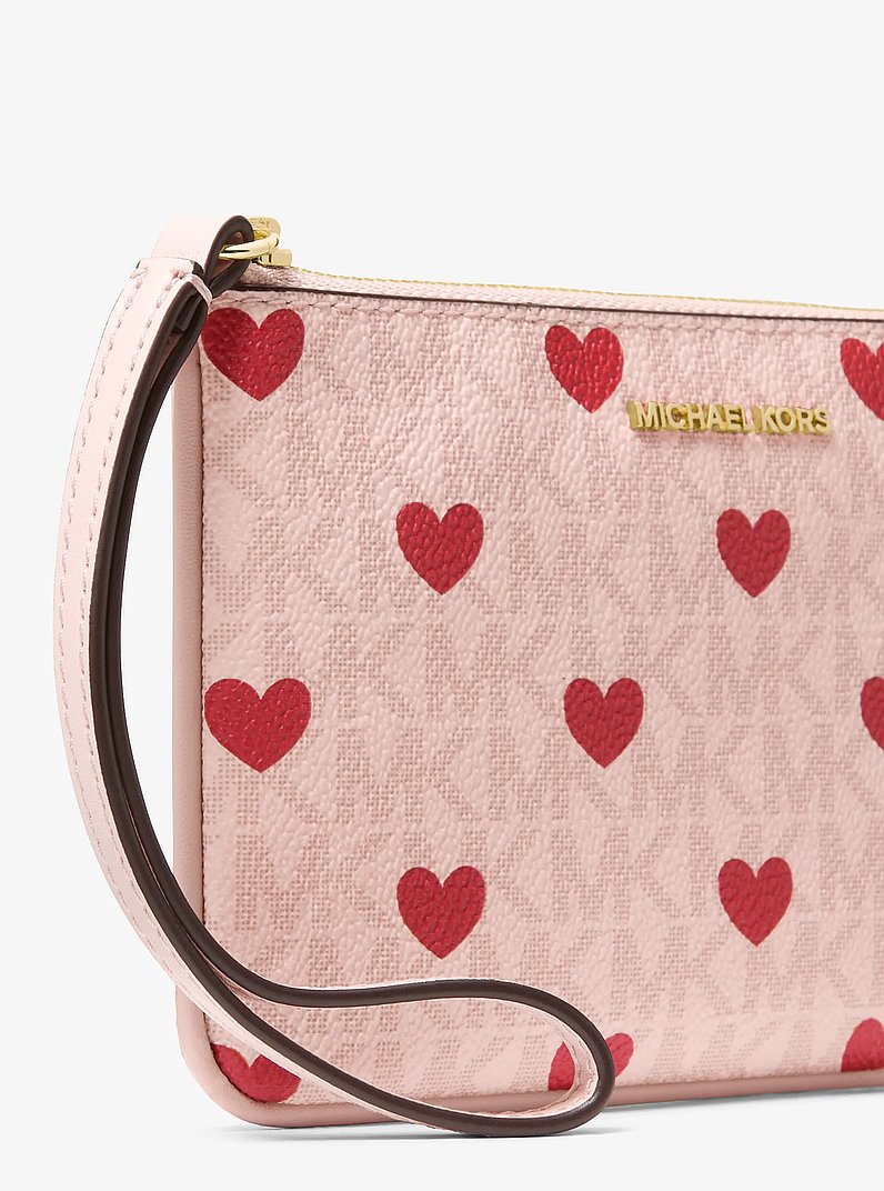 Jet Set Travel Small Printed Signature Logo Wristlet in POWDER BLUSH | Michael Kors