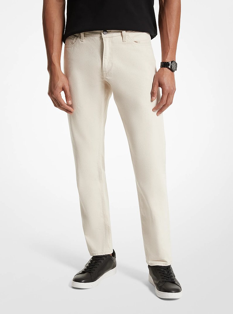 Stretch Cotton and Linen Jeans in ECRU | Michael Kors