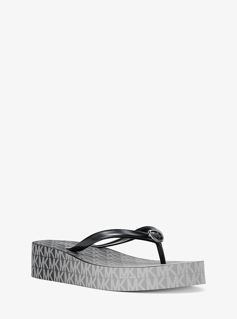 Bedford Ombr&eacute; Signature Logo Flip Flops in BLACK | Michael Kors