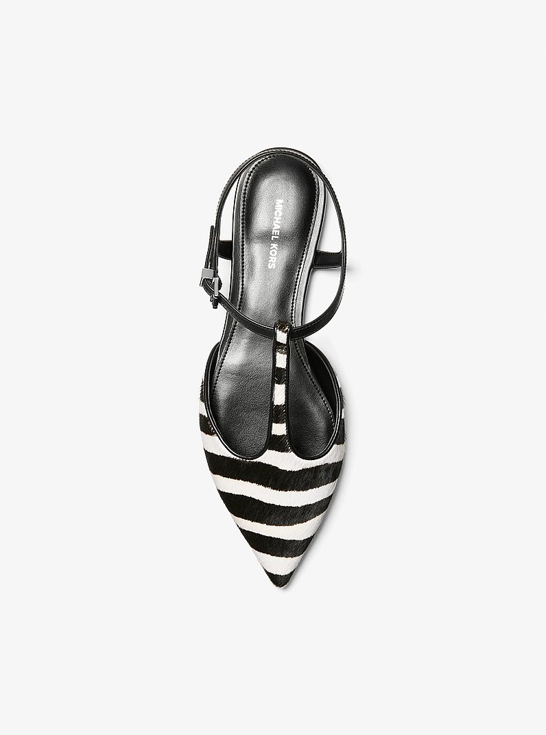 Cherie Flex Zebra Print Calf Hair Flat in BLACK COMBO | Michael Kors