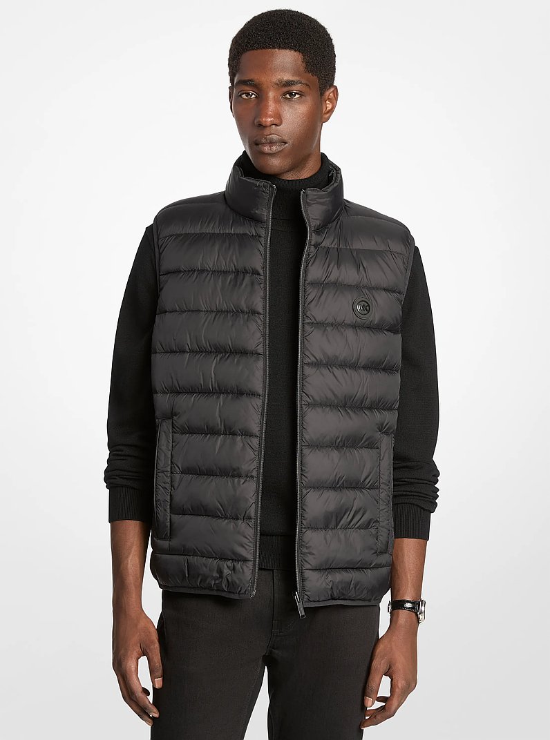 Gilet r&eacute;versible Abbou &agrave; logo Signature in NOIR | Michael Kors