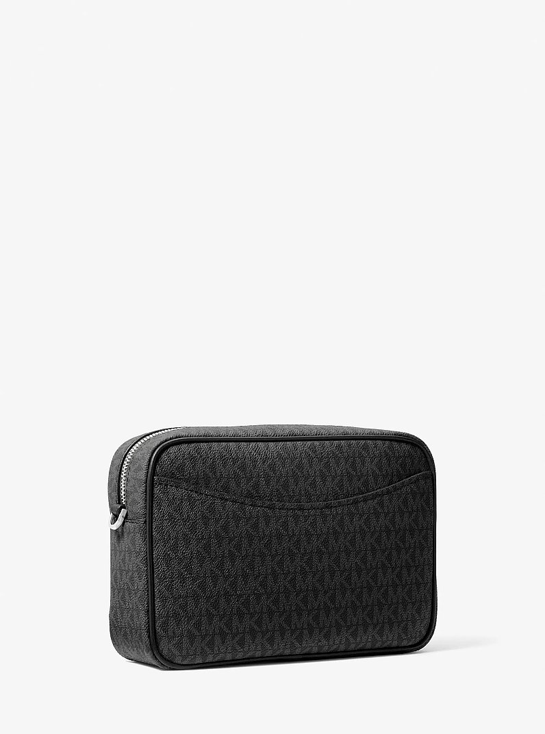 Borsa a tracolla Bev grande con stampa logo in NERO | Michael Kors