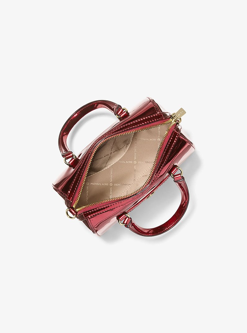 Jet Set Small Metallic Convertible Crossbody Bag in CHERRY - Sale