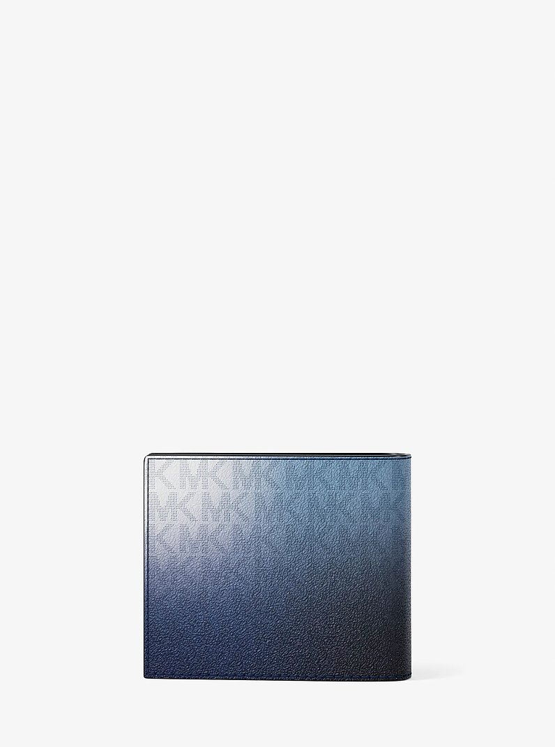 Porte-billets avec rabat Cooper ombr&eacute; &agrave; logo Signature in BLEU GALAXIE MULTI | Michael Kors