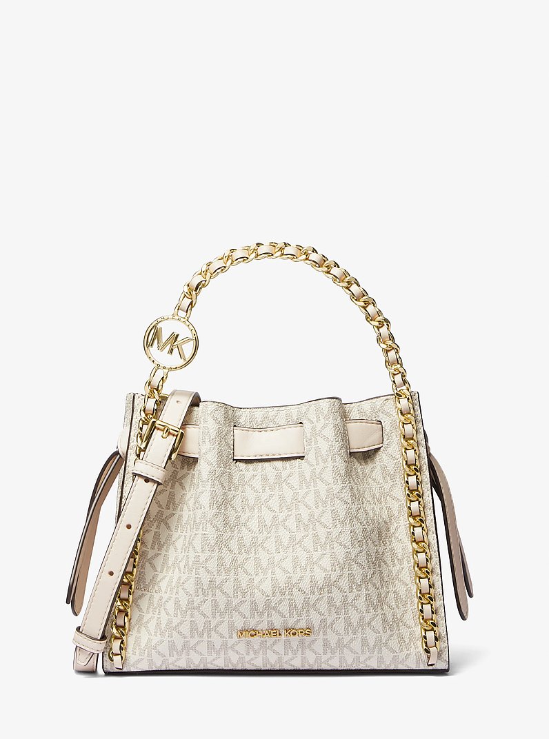 Petit sac &agrave; bandouli&egrave;re Mina &agrave; logo Signature et &agrave; cha&icirc;ne in CR&Egrave;ME MULTI L&Eacute;GER | Michael Kors