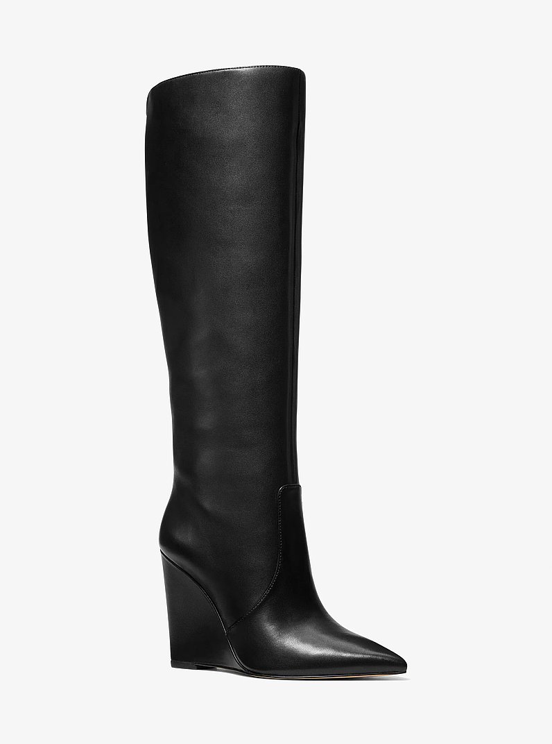 Isra Embellished Wedge Boot in BLACK | Michael Kors