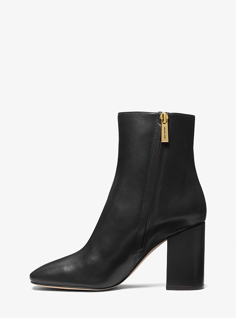 Perla Leather Ankle Boot in BLACK | Michael Kors