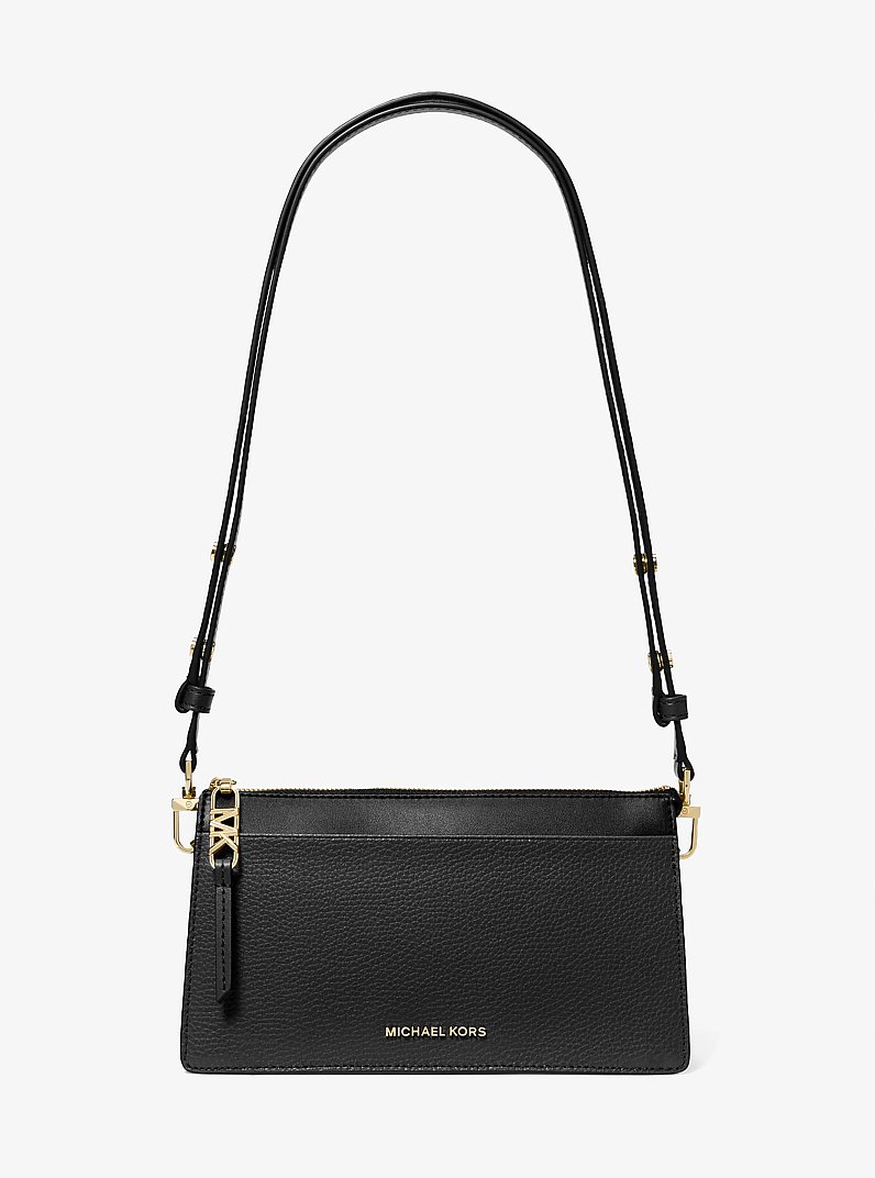 Empire Large Leather Convertible Crossbody Bag in BLACK | Michael Kors