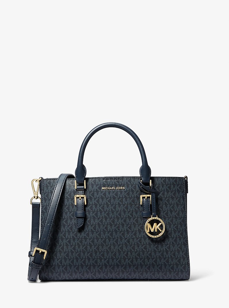 Sally 2-in-1 Medium Logo Satchel in ADMRL/PLBLUE - Sale | Michael