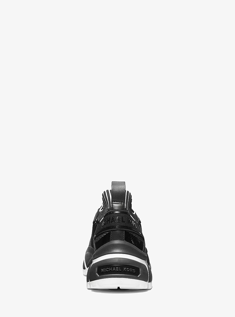 Lucas Knit and Rubberized Leather Trainer