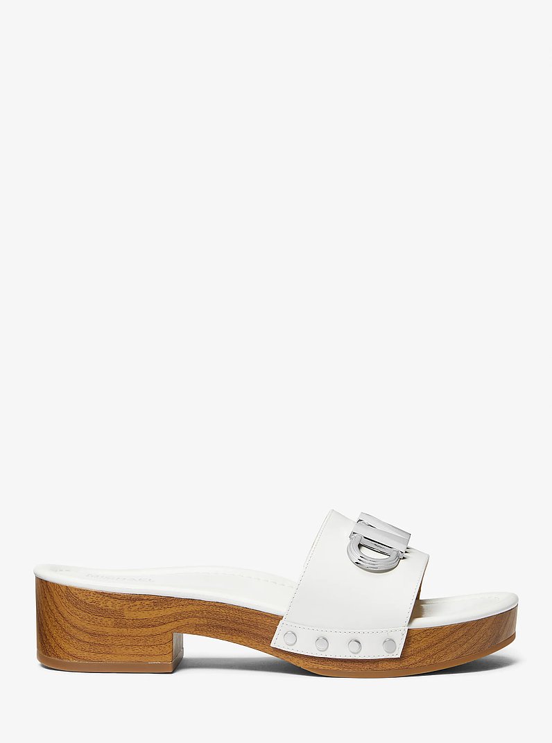 Sandalia Parker de piel con plataforma in BLANCO INTENSO | Michael Kors