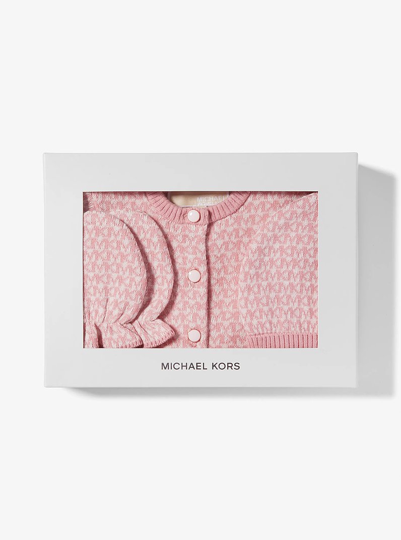Set de regalo para beb&eacute; de 4 piezas de jacquard de algod&oacute;n con logotipo in ROSA P&Aacute;LIDO | Michael Kors