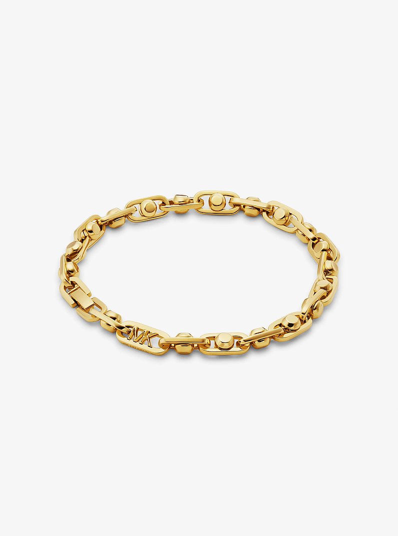 Bracciale Astor con maglie a catena in ottone placcato in metallo prezioso in ORO | Michael Kors