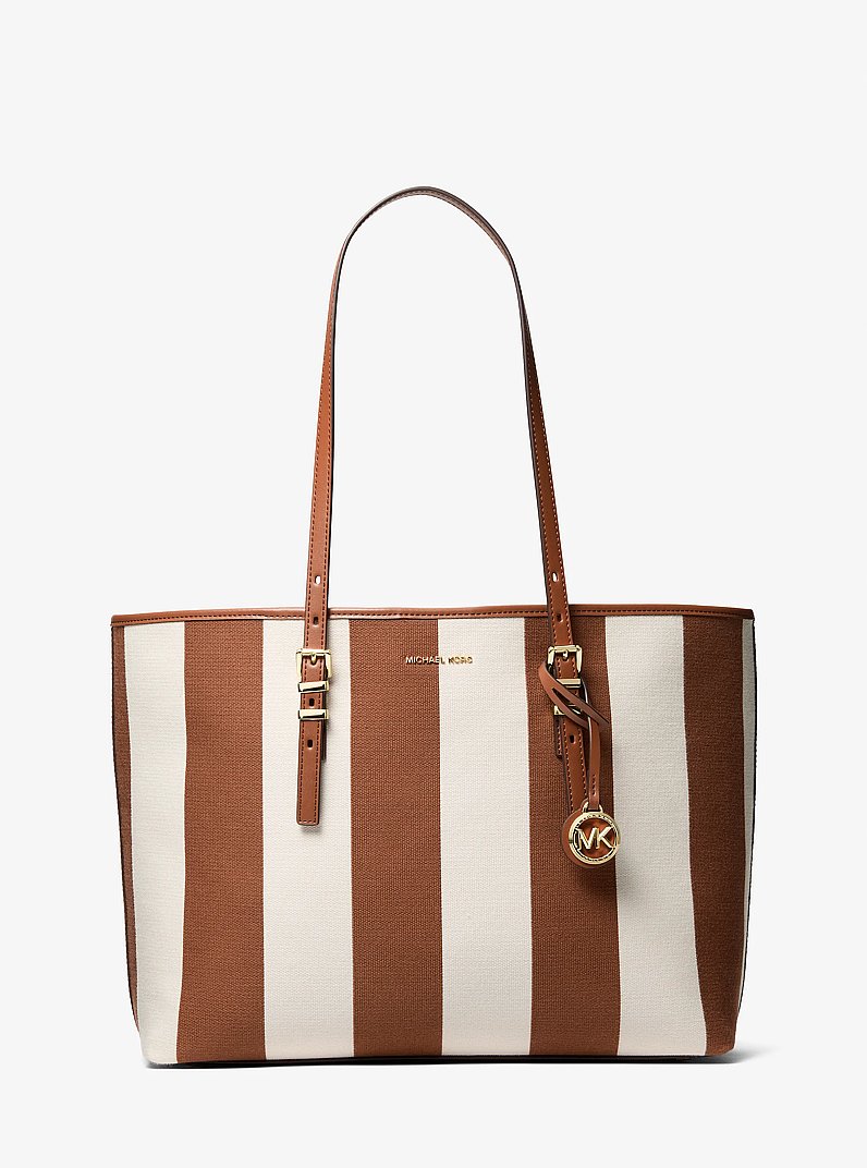 Shopper Quinn Large aus gestreiftem Canvas in LUGGAGE | Michael Kors