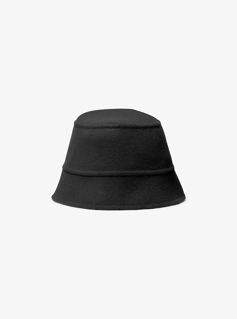 Wool Melton Bucket Hat in BLACK | Michael Kors